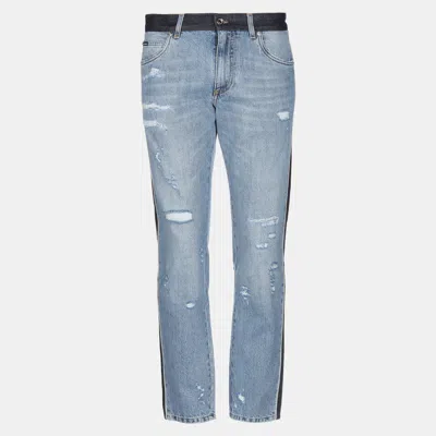 Pre-owned Dolce & Gabbana Cotton Jeans 46 In Blue