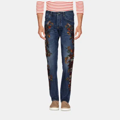 Pre-owned Dolce & Gabbana Cotton Jeans 48 In Blue