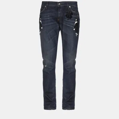 Pre-owned Dolce & Gabbana Cotton Jeans 50 In Black