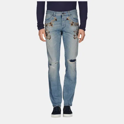 Pre-owned Dolce & Gabbana Cotton Jeans 52 In Blue