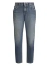 Dolce & Gabbana Distressed Faded Trousers Belt Loops In Blue