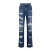 Dolce & Gabbana Distressed Jeans With Leo Print In Blue