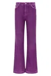 Dolce & Gabbana Flared Leg Trousers Rivet Accents In Purple