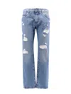 Dolce & Gabbana Cotton Jeans With Rippings Detail In Blue