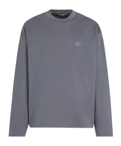 DOLCE & GABBANA DOLCE  GABBANA LOGO PLAQUE LONG-SLEEVED SWEATSHIRT