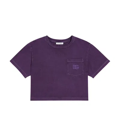 Dolce & Gabbana Kids' Cotton Jersey T-shirt In Purple