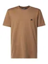 Dolce & Gabbana Cotton Jersey T-shirt With Metal Logo Plaque In Brown