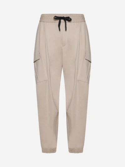 Dolce & Gabbana Cotton Jogger Trousers In Mid Beige