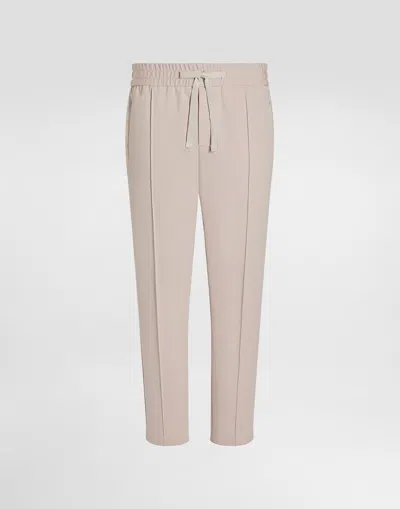 Dolce & Gabbana Cotton Jogging Pants In Beige