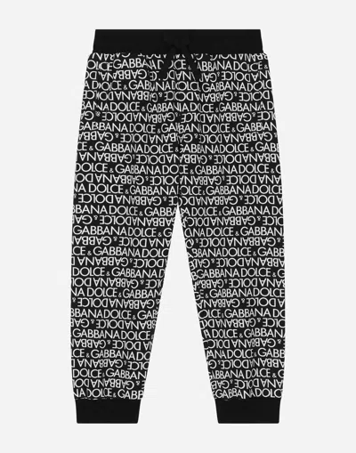 Dolce & Gabbana Kids' Logo-print Drawstring Track Pants In Black