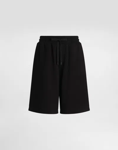Dolce & Gabbana Cotton Jogging Shorts In Black