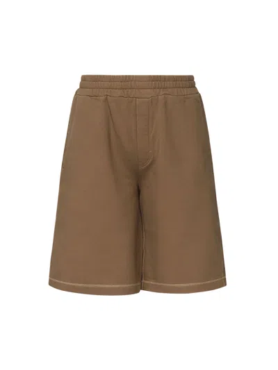 Dolce & Gabbana Cotton Jogging Shorts In Brown