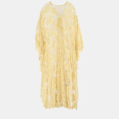 Pre-owned Dolce & Gabbana Cotton Kaftan Top 40 In Yellow