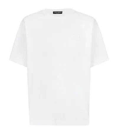 Dolce & Gabbana Cotton Leather-logo T-shirt In Multi