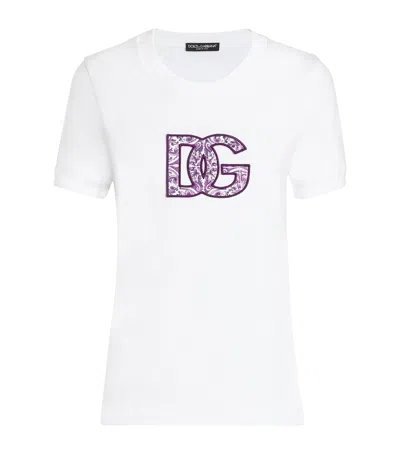 Dolce & Gabbana Cotton Logo-appliqué T-shirt In White