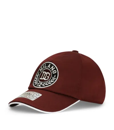 Dolce & Gabbana Dolce&gabbana Kids Cotton Logo Baseball Cap In Brown