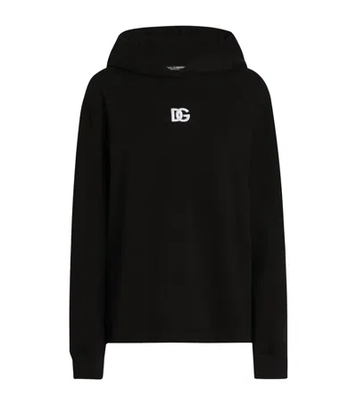 Dolce & Gabbana Cotton Logo Hoodie In Black