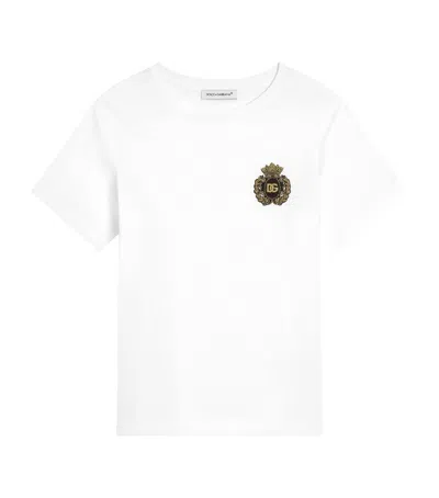 Dolce & Gabbana Kids' Cotton Logo-patch T-shirt In White