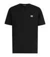 Dolce & Gabbana Cotton T-shirt With Metal Plaque Featuring Front Logo