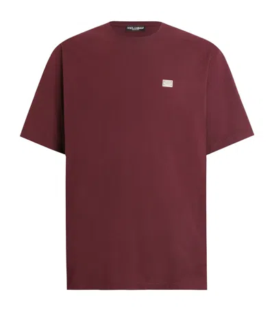 DOLCE & GABBANA COTTON LOGO PLAQUE T-SHIRT