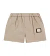 Dolce & Gabbana Cotton Logo Shorts In Nude