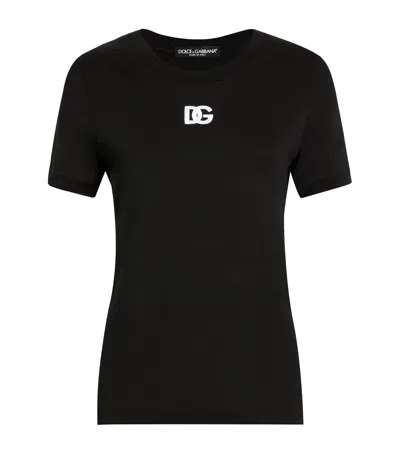Dolce & Gabbana Cotton Logo T-shirt In Black
