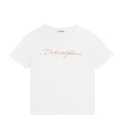 Dolce & Gabbana Kids' Cotton Logo T-shirt In White