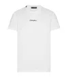 Dolce & Gabbana White Crewneck T-shirt With Signature Logo In Cotton Man