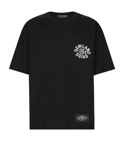 Dolce & Gabbana Cotton Logo T-shirt In Black