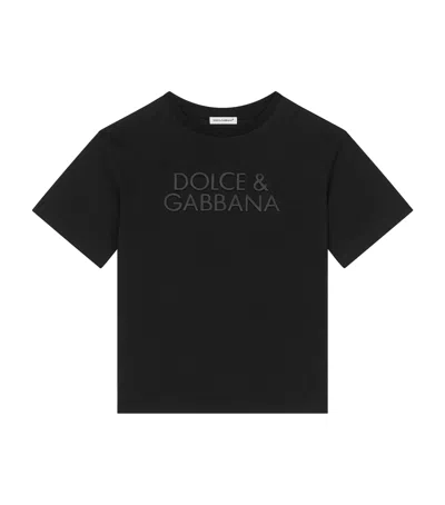 Dolce & Gabbana Kids' Cotton Logo T-shirt In Black