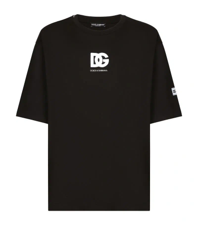 Dolce & Gabbana Cotton Logo T-shirt In Black