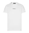 Dolce & Gabbana White Crewneck T-shirt With Signature Logo In Cotton Man In Multi
