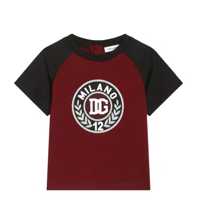 Dolce & Gabbana Kids' Cotton Logo Varsity T-shirt In Multi