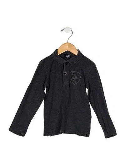 Pre-owned Dolce & Gabbana Babies' Cotton Long Sleeve Polo In Grey