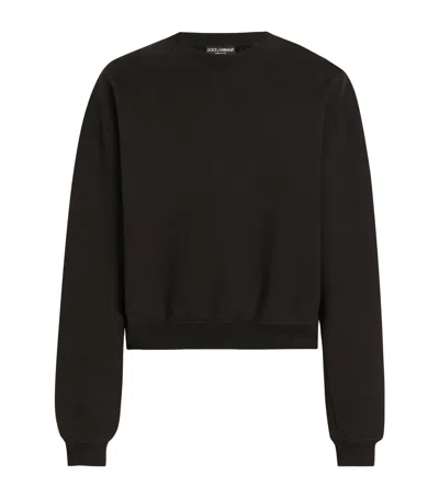 Dolce & Gabbana Cotton Long-sleeve Sweatshirt In Black