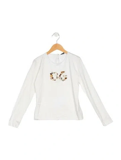 Pre-owned Dolce & Gabbana Kids' Cotton Long Sleeve Top In White