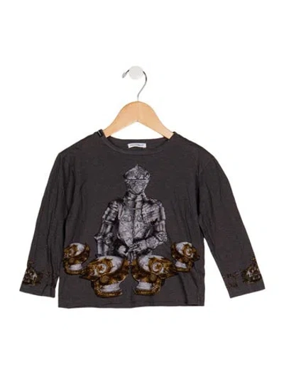 Pre-owned Dolce & Gabbana Babies' Cotton Long Sleeve T-shirt In Grey