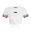 Dolce & Gabbana Cotton Majolica Print Cropped T-shirt In White
