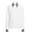 Dolce & Gabbana Women Cotton Shirt With Maiolica Print Details In White