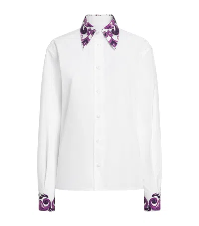 DOLCE & GABBANA COTTON MAJOLICA PRINT-DETAIL SHIRT