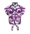 Dolce & Gabbana Majolica-print Poplin Shirt Clothing In Purple