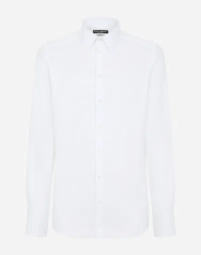 DOLCE & GABBANA COTTON MICRO-JACQUARD MARTINI-FIT SHIRT