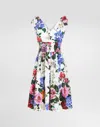 Dolce & Gabbana Multicolor Short Dress With All-over Floral Print In Print