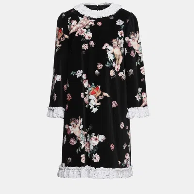 Pre-owned Dolce & Gabbana Cotton Mini Dresses 38 In Black