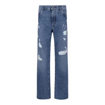 Dolce & Gabbana Cotton Multicolored Clothing Trousers In Blue