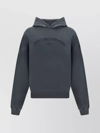 Dolce & Gabbana Cotton Oversize Hooded Sweater In Gray
