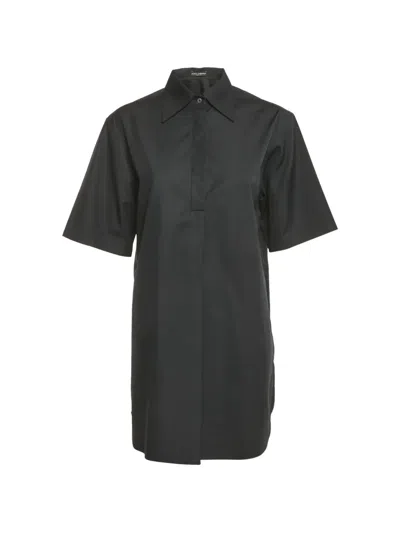 Pre-owned Dolce & Gabbana Cotton Oversized Tunic In Black