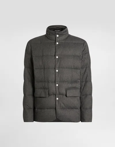 Dolce & Gabbana Cotton Padded Jacket In Gray