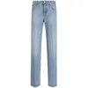 Dolce & Gabbana Straight-leg Blue Jeans With A Distressed Effect In Blue