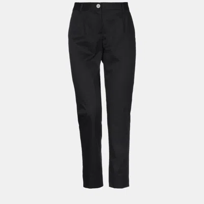 Pre-owned Dolce & Gabbana Cotton Pants 40 In Black